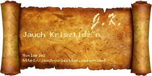 Jauch Krisztián névjegykártya